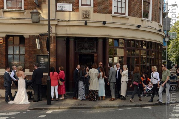 19/09/15. ES Homes & Property : Spotlight Stoke Newington. A wedding party at the Rose & Crown Pub, Stoke Newington Church Street. Credit: Daniel Lynch. 07941 594 556. www.lynchpix.co.uk